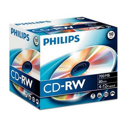 Imagem de CD-RW 12x Philips 700Mb Pack10 JewelCase (Regravável)